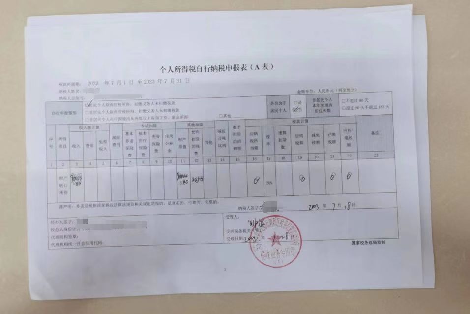 個人所得稅申報業(yè)務案例